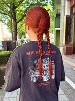 ビーハイブ 仙台駅前店(Behive)&nbsp;オレンジレッド/ブリーチ/ロング/10代20代30代