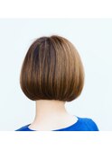 大人ボブ×ナチュラルハイライト×オシャレ染めの白髪染め