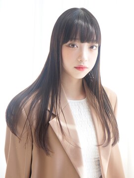 アイティー バイ アルバム 中野店(IT by ALBUM) ストレートヘア_斜めバンググレージュカラー_29404