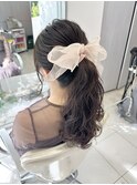 お呼ばれヘアセット　ヘアアレンジ