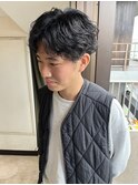 センターパート ニュアンスパーマ スパイラルパーマ 眉毛