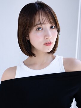 エインアンリー 表参道(AIN.ANLY.) 薄めバングフェイスレイヤーハッシュカット顎ラインボブ大人女子