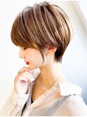 20代30代40代小顔ひし形デジタルパーマ前下がりショートボブ