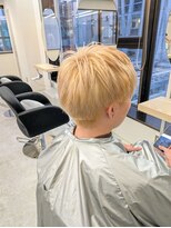 エイト ホワイト 札幌駅前店(EIGHT white)&nbsp;メンズショート×プラチナブロンド