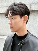 ロンドオム 池袋(Lond Homme)&nbsp;men's/メンズ/ニュアンスパーマ/黒染め/韓国/ブルーブラック