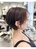 大人かわいい小顔ショートショートヘア30代40代50代白髪ぼかし