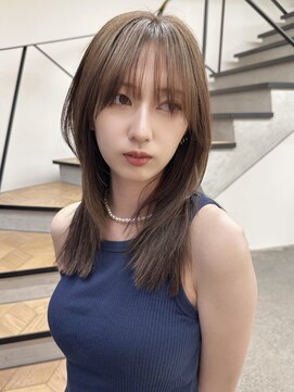 ミリ(mm) レイヤーカット オリーブベージュ カラー 韓国 髪質改善 仙台