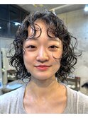 伸ばしかけヘアウェーブパーマレイヤーショートミディアムパーマ