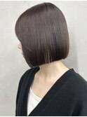 20代30代切りっぱなしボブタッセルボブ顔周りレイヤーオリーブ