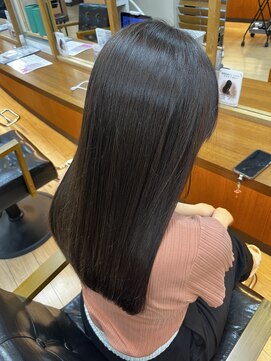 クレス 東武練馬店 【髪質改善】【赤みを抑えた透明感カラー】
