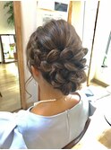 編み込みロングアップスタイルアレンジ【ヘアアレンジ  立川】