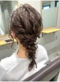 パーティーヘアセット編み込み編み下ろし