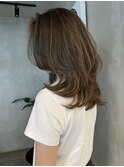 レイヤーカット　シアーカラー　セミディ