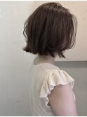 ボブレイヤー くびれヘア フォギーベージュ 秋ヘア 横浜 ボブ