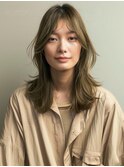 ★グレージュデザインカラーハッシュカットツートンカラーボブ