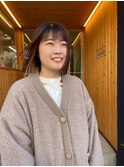 【oasisマミ】大人可愛い小顔切りっぱなしBOB/インナーベージュ