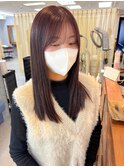 [切りっぱなしストレートヘア/ピンクラベンダー]