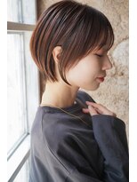 カライングドゥ(ing deux)&nbsp;大人可愛い20代30代40代黒髪前下がりショートボブ丸みショート◎
