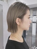ピークス 渋谷店(Peaks) グレージュ/顔周りレイヤーボブ/韓国巻き/結べるレイヤーカット