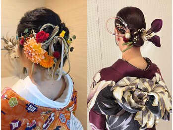 ヘア アンド ブライダル ノア(hair&bridal noah)の写真/全国一位の経験を持つ山梨の名工(着付)から直接指導を受けた着付は定評有り♪大切な日を最高の思い出に！