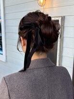 アズグロウヘアー(AS GROW HAIR) 黒リボン×大人クラシカルシニヨン黒髪