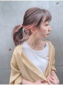 ポニーテール　イヤリングカラー　似合わせカット