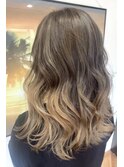 バレイヤージュ×ベージュ/葛西/ブリーチ/ハイライト/髪質改善