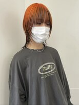 ヘアーアトリエ ネヴェア(hair atelier NEVAEH) clear orange×black