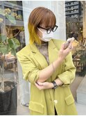 ツートンカラー ブリーチなしベージュ イエロー/落合
