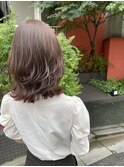 「grandir」ミディアムレイヤー×ベージュブラウン