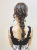 大人パーティーヘア//ニュアンス金箔 × 編み込み × 編みおろし