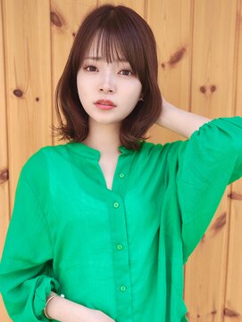 ブゾン(buZon) 【buZon ブゾン】外はねボブ×斜めバング/グレージュカラー