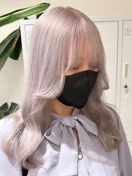 ベレーザ 渋谷(BELEZA) 4294ミルクティーピンクハイトーンカラーベビーピンク斜めバング