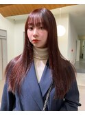 ロング/艶髪/暖色カラー/ボルドーカラー/ダブルカラー