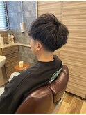 メンズ無造作フェード束感ツイストスパイラルショートストリート