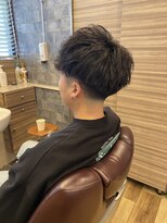 メンズ無造作フェード束感ツイストスパイラルショートストリート