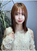髪質改善縮毛矯正韓国風レイヤーカットダブルカラーベージュ