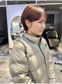 小顔ネビージュ/ボブルフ/黒髪/レイヤーカット/新宿ショートボブ
