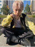 【HOMME DEUX】ホワイトベージュ×センターパート
