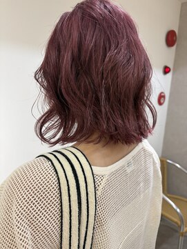 ヘーゼル 博多(HAZEL.) ボブ／ピンクベージュ／ハイトーンカラー／血色カラー