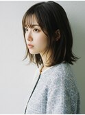 セミロング30代40代ストレートレイヤー前髪なし前髪あり越谷