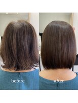 エルプラスヘアー(L+hair)&nbsp;ココアブラウン髪質改善カラーひし形愛され小顔ミディ艶髪