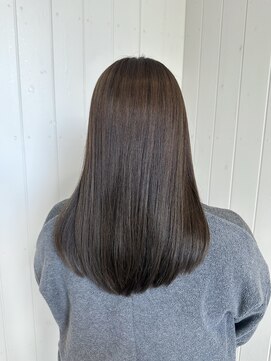 グレージュ/ロングヘアー/艶カラー／オージュア