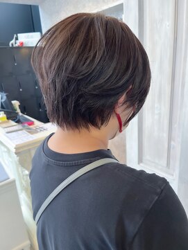 福山人気20代30代40代大人小顔ショート骨格補正アッシュブラウン