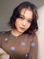 ロティー(loty)&nbsp;ミディアムボブ 顔周りカット インナーカラー ブリーチ 20代30代
