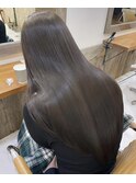 韓国レイヤーブリーチなし透明感カラーオリーブグレージュ恵比寿