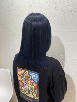 アジールヘア 池袋東口店(agir hair) ブリーチ&ダブルカラーネイビーブルー池袋東口