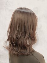 エルプラスヘアー 平尾店(L+hair) 30代40代大人可愛いブリーチなしベージュカラーゆるふわミディ