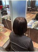 ブラウンベースの白髪ぼかしカラー　【白髪活かし/佐賀美容室】