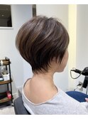40代50代白髪ぼかし銀座ショートボブ大人かわいい前髪ありE